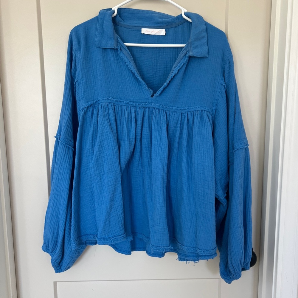 Ces Femme Teal Blouse